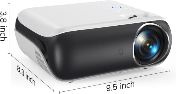 HAPPRUN Projector, Native 1080P Bluetooth Projector with 100" Screen, Portable Outdoor Movie Projector, Mini Projector for Home Bedroom, Compatible with Smartphone,HDMI,USB,AV,Fire Stick,PS5 - Image 8