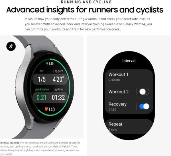 Samsung Electronics Galaxy Watch 4 40mm Smartwatch with ECG Monitor Tracker for Health Fitness Running Sleep Cycles GPS Fall Detection Bluetooth US Version - (Renewed) (Black) - Image 8