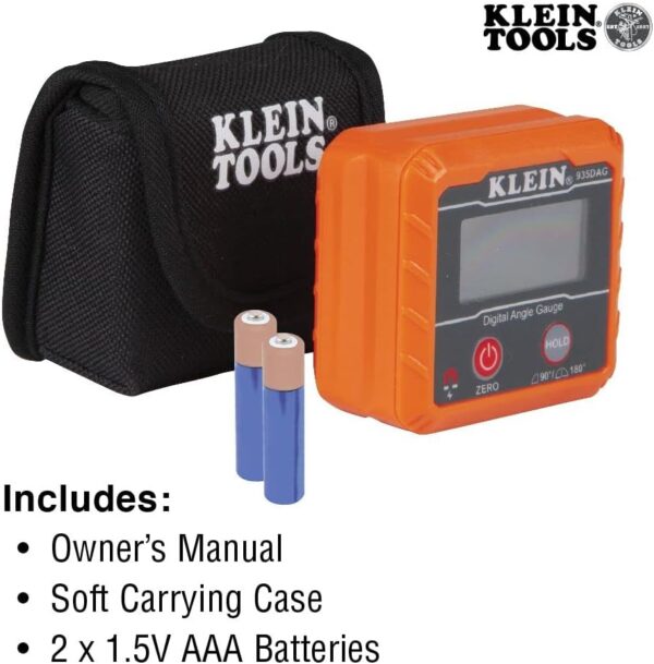 Klein Tools 935DAG Digital Electronic Level and Angle Gauge, Measures 0 - 90 and 0 - 180 Degree Ranges, Measures and Sets Angles - Image 4