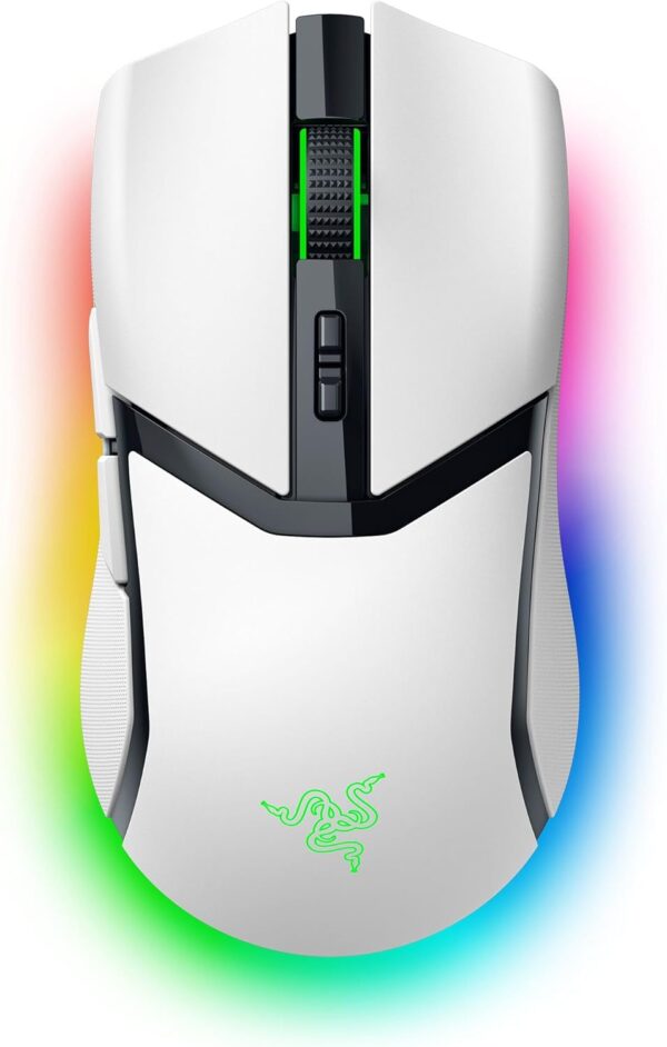 Razer Cobra Pro Wireless Gaming Mouse: 10 Customizable Controls - Chroma RGB Lighting - 30K Optical Sensor - Gen-3 Optical Switches - 2.4GHz, Bluetooth & USB Type C - Up to 170 Hr Battery - White