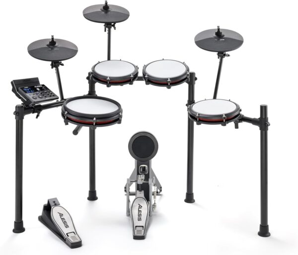 Alesis Nitro Max Kit Electric Drum Set with Quiet Mesh Pads, 10" Dual Zone Snare, Bluetooth, 440+ Authentic Sounds, Drumeo, USB MIDI, Kick Pedal - Image 17