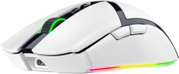 Razer Cobra Pro Wireless Gaming Mouse: 10 Customizable Controls - Chroma RGB Lighting - 30K Optical Sensor - Gen-3 Optical Switches - 2.4GHz, Bluetooth & USB Type C - Up to 170 Hr Battery - White - Image 9