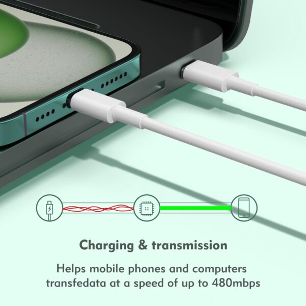 iPhone 15 Charger 5Pack (6/6/6/6/6 ft) USB C to USB C Cable(60W/3A) USB C Charger Cable Fast Charging for iPhone 15 Pro/Plus/Pro Max,iPad Mini 6/ Pro 2021,MacBook Pro,Samsung Galaxy S23 and More - Image 4
