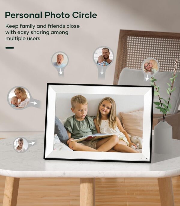 Digital Photo Frame WiFi Smart Digital Picture Frame Unlimited Storage Share Photo with Family and Friend via App Email Google Photos Instagram Web Browser Photo Frame Electronic 10.1 Inch Mat - Image 5