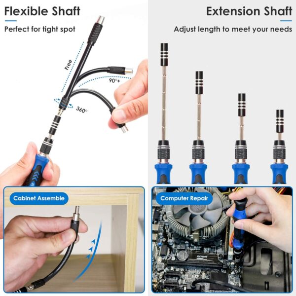 STREBITO Electronics Precision Screwdriver Sets 142-Piece with 120 Bits Magnetic Repair Tool Kit for iPhone, MacBook, Computer, Laptop, PC, Tablet, PS4, Xbox, Nintendo, Game Console - Image 4