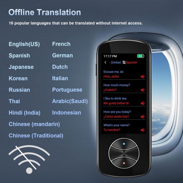 Language Translator Device No WiFi Needed, Instant Two Way Language Translator with 137+ Languages, Offline/Photo/AI Translator Device 2024 Voice Translator for Travel Business Learning - Image 3