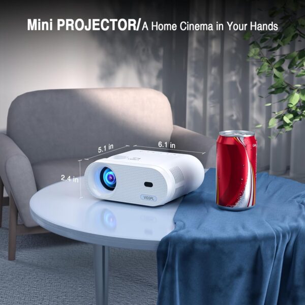 Mini Projector, VISSPL Full HD 1080P Video Projector, Portable Outdoor Projector with Tripod, Kids Gift, Home Theater Movie Phone Projector Compatible with Android/iOS/Windows/TV Stick/HDMI/USB - Image 3