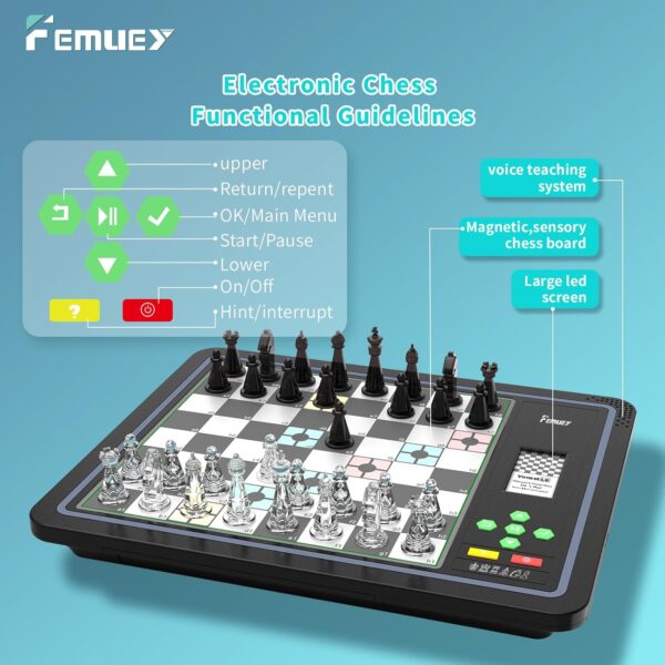 Electronic Chess Set, Board Game, Computer Chess Game, Chess Set Board Game, Electronic Chess Set Game, Chess Sets Games Lovers, for Beginners Great Partner for Play and Practice - Image 3