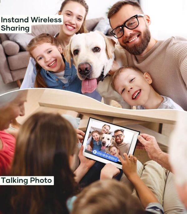 Digital Photo Frame WiFi Smart Digital Picture Frame Unlimited Storage Share Photo with Family and Friend via App Email Google Photos Instagram Web Browser Photo Frame Electronic 10.1 Inch Mat - Image 6