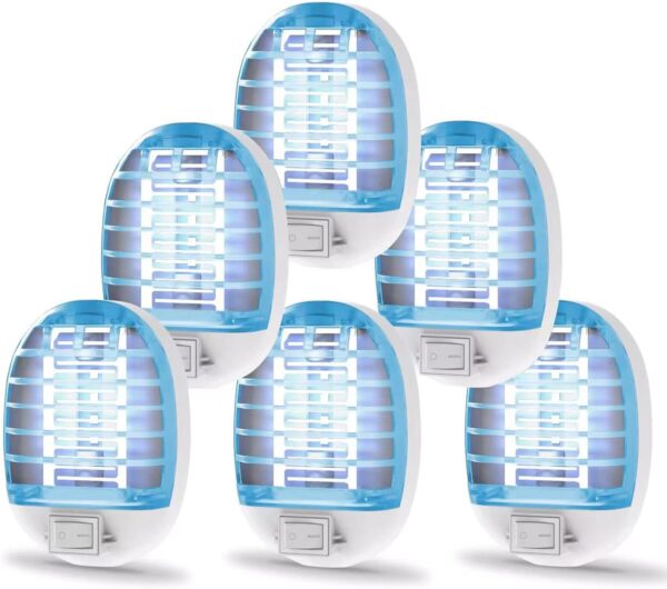 Bug Zapper Indoor, Electronic Fly Trap Insect Killer, Mosquitoes Killer Mosquito Traps with Blue Lights for Living Room, Home, Kitchen, Bedroom, Baby Room, Office(6 Packs)