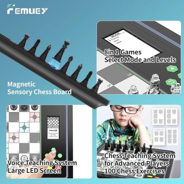 Electronic Chess Set, Board Game, Computer Chess Game, Chess Set Board Game, Electronic Chess Set Game, Chess Sets Games Lovers, for Beginners Great Partner for Play and Practice - Image 2