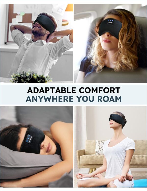 MUSICOZY Sleep Headphones Bluetooth 5.2 Headband Sleeping Headphones Sleep Eye Mask, Wireless Music Earbuds Earphones for Side Sleepers Men Women Air Travel Cool Tech Gadgets Unique Gifts - Image 7