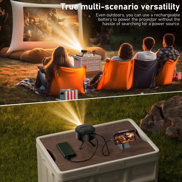 Mini Projector，Portable Movie Projector 1080P Support, 9500L Outdoor Projector for Home Theater Movie Phone Projector - Image 3