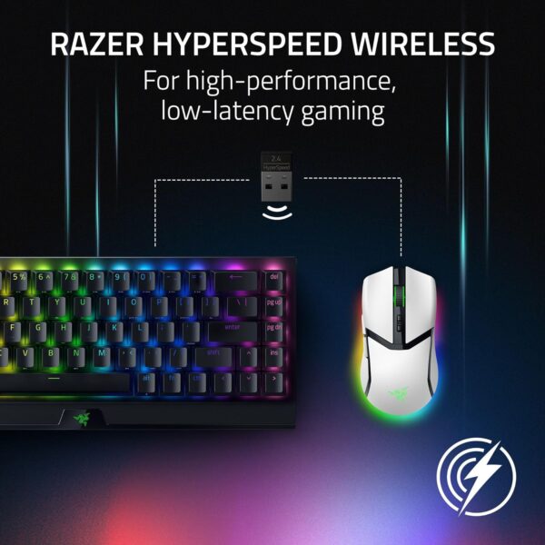 Razer Cobra Pro Wireless Gaming Mouse: 10 Customizable Controls - Chroma RGB Lighting - 30K Optical Sensor - Gen-3 Optical Switches - 2.4GHz, Bluetooth & USB Type C - Up to 170 Hr Battery - White - Image 5